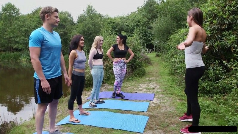 PublicFuck: Emma Leigh, Lola Rae, Satine Spark, Tina Kay - Outdoor Yoga Sex 1080p