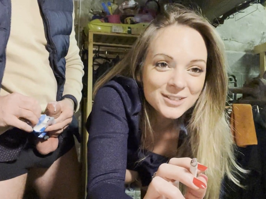 Tiffany Leiddi Smokes a Cigarette and Fucks With a Friend in the Garage FullHD 1080p