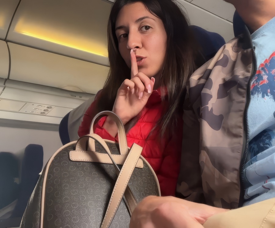 Katty West Risky Public Jerking Off On A Plane Full Of People FullHD 1080p